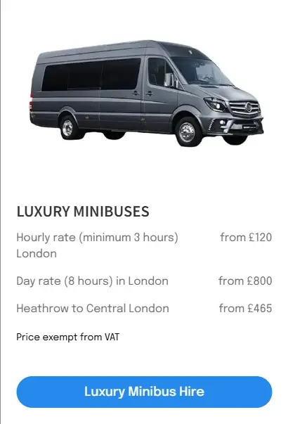 Luxury chauffeur-driven minibus