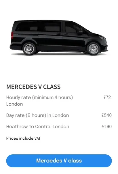 Mercedes V-Class chauffeur vehicle